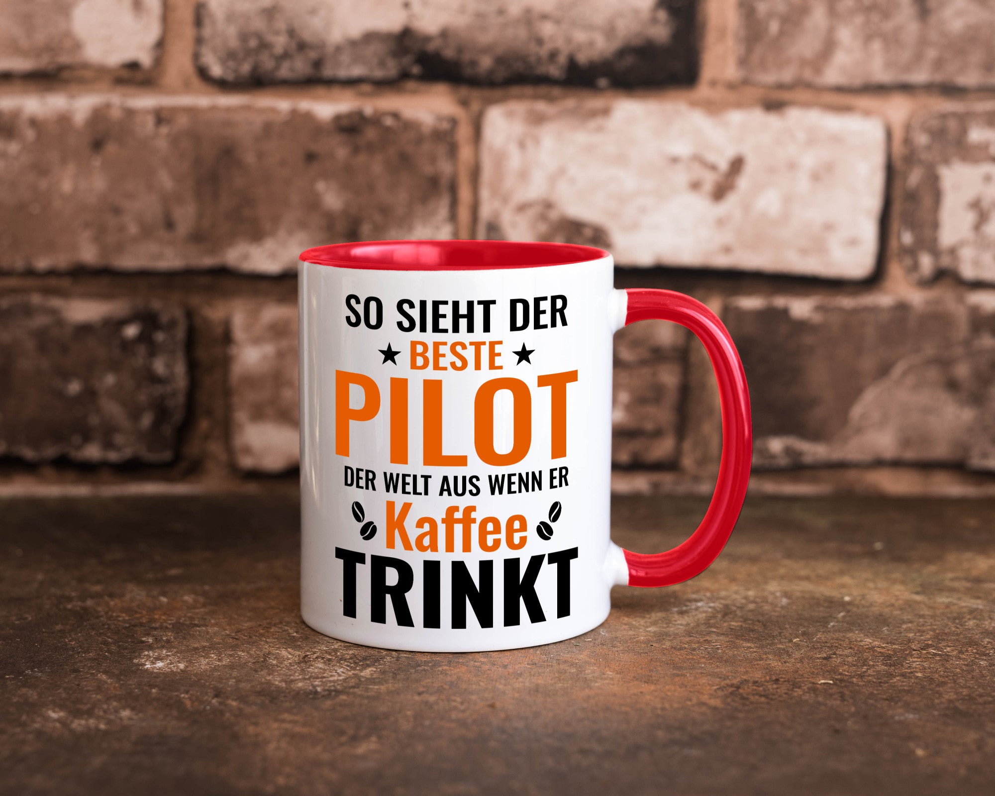 Kaffee trinkt: Pilot | Flugzeug Piloten lustiger Spruch Geschenk Humor