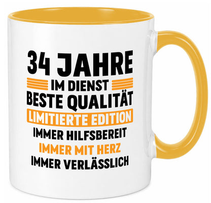 34 Jahre im Dienst | Jubiläum Arbeit v2 Humor Kollegen Büro Geschenkidee Tasse
