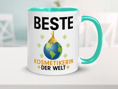 Welt Beste Kosmetikerin | Kosmetik Stylistin Visagistin Geschenkidee Humor Tasse