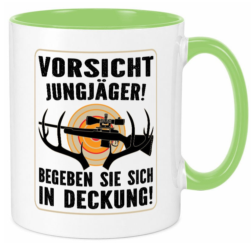 Votsicht Jungjäger | In Deckung Neuling beim Jagen lustig Humor Geschenkidee Tasse