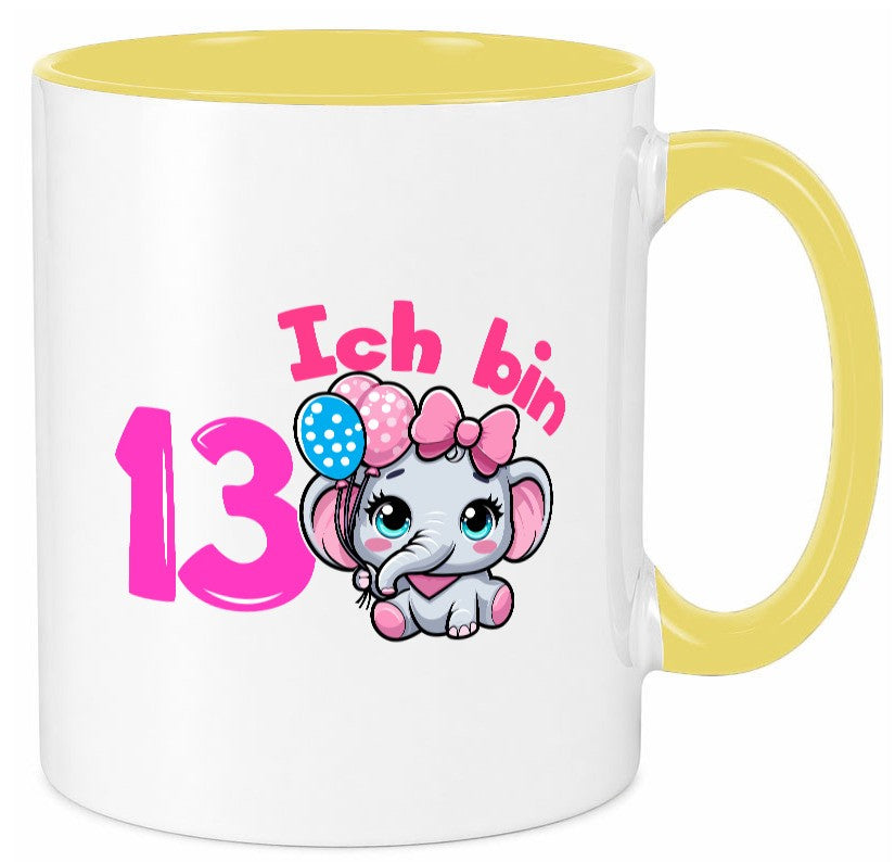 13. Geburtstag | 13 Jahre Elefant Mädchen lustig Geschenkidee Geschenk Tasse