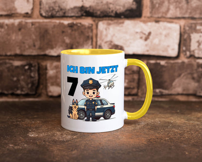 7. Geburtstag | 7 Jahre Polizei Kind Polizeiauto Humor Geschenkidee Tasse