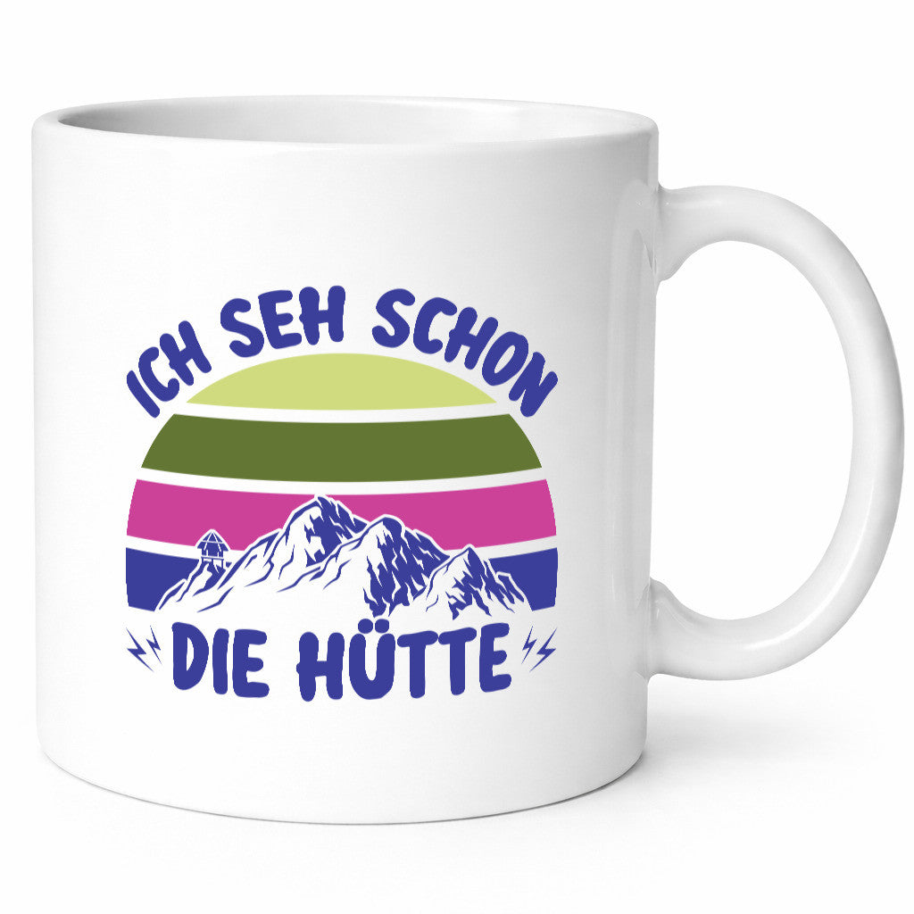 Ich seh schon die Hütte | Berge lustig Humor Geschenkidee Geschenk Tasse