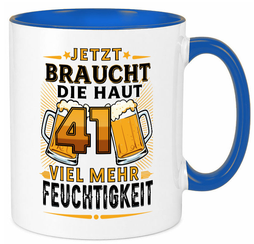 41 braucht die haut mehr Feuchtigkeit | 41. Geburtstag Geschenkidee Humor Tasse