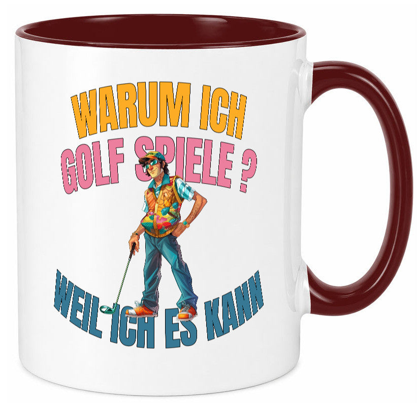 Der Golfspieler, Golfen, Freiheit beim Golfe, lustig Humor Geschenkidee Tasse