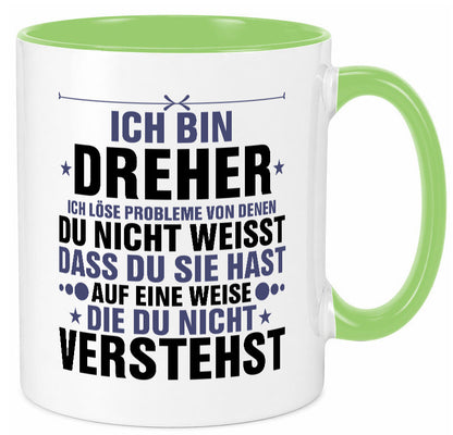 Löse Probleme: Dreher | Fräser lustiger Spruch Geschenk Humor Geschenkidee Tasse