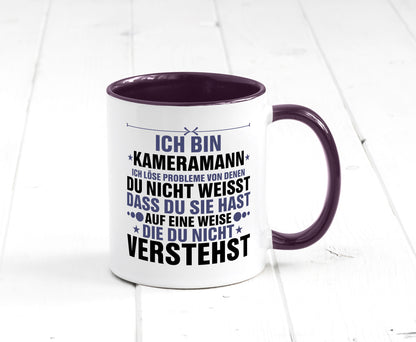 Löse Probleme: Kameramann | Kamera v2 lustiger Spruch Geschenk Humor Tasse