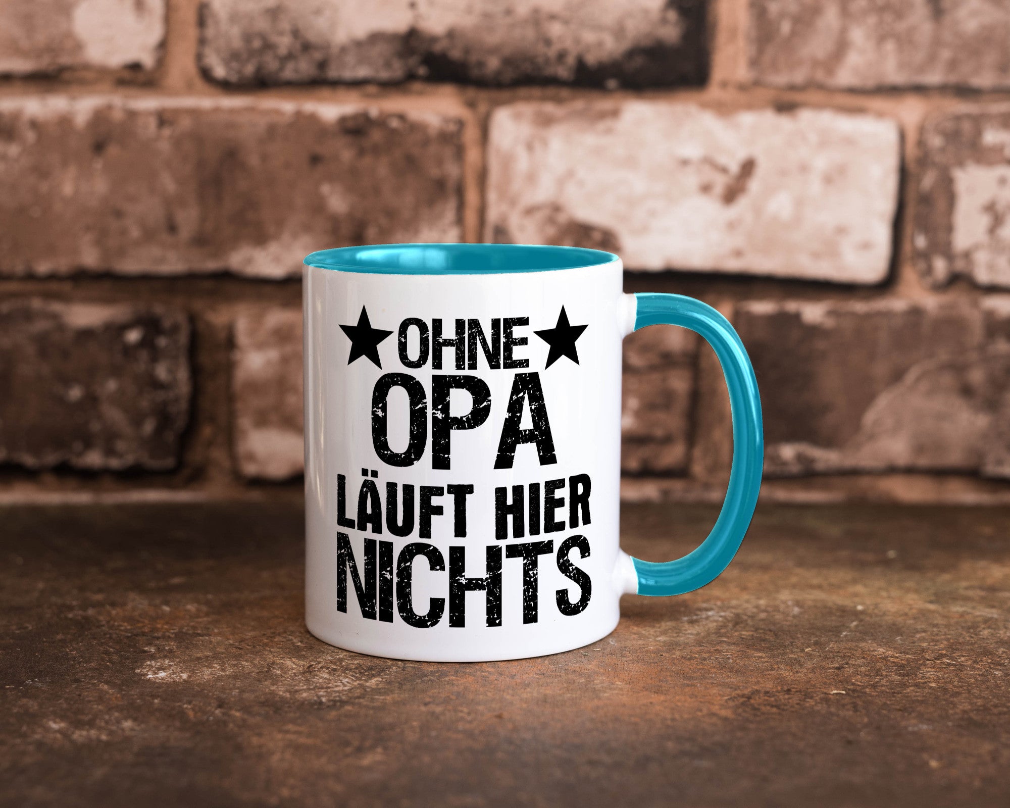 Ohne Opa läuft hier nichts | Sterne Geschenkidee Familie Humor Tasse