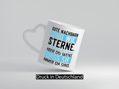 Gute Nachbarn sind wie Sterne | Nachbar Nachbarin Spruch lustig Humor