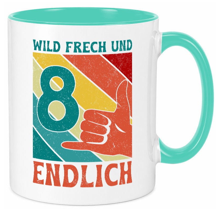 8. Geburtstag | 8 Jahre Wild und Frech Humor Geschenkidee Tasse