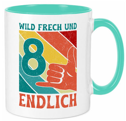8. Geburtstag | 8 Jahre Wild und Frech Humor Geschenkidee Tasse