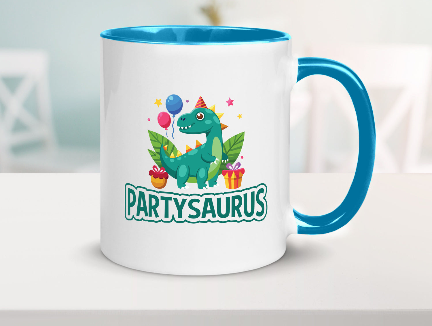 Partysaurus | Geburtstag Dinosaurier Luftballon Geschenkidee Humor Tasse