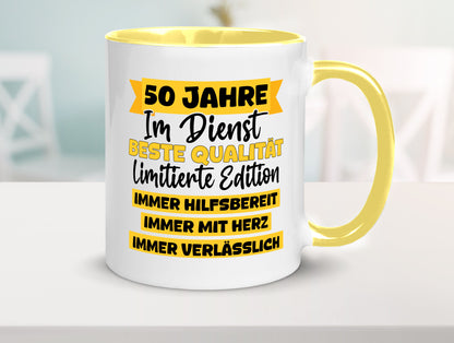50 Jahre im Dienst | Jubiläum Arbeit v8 lustiger Spruch Geschenk Kollegen Büro