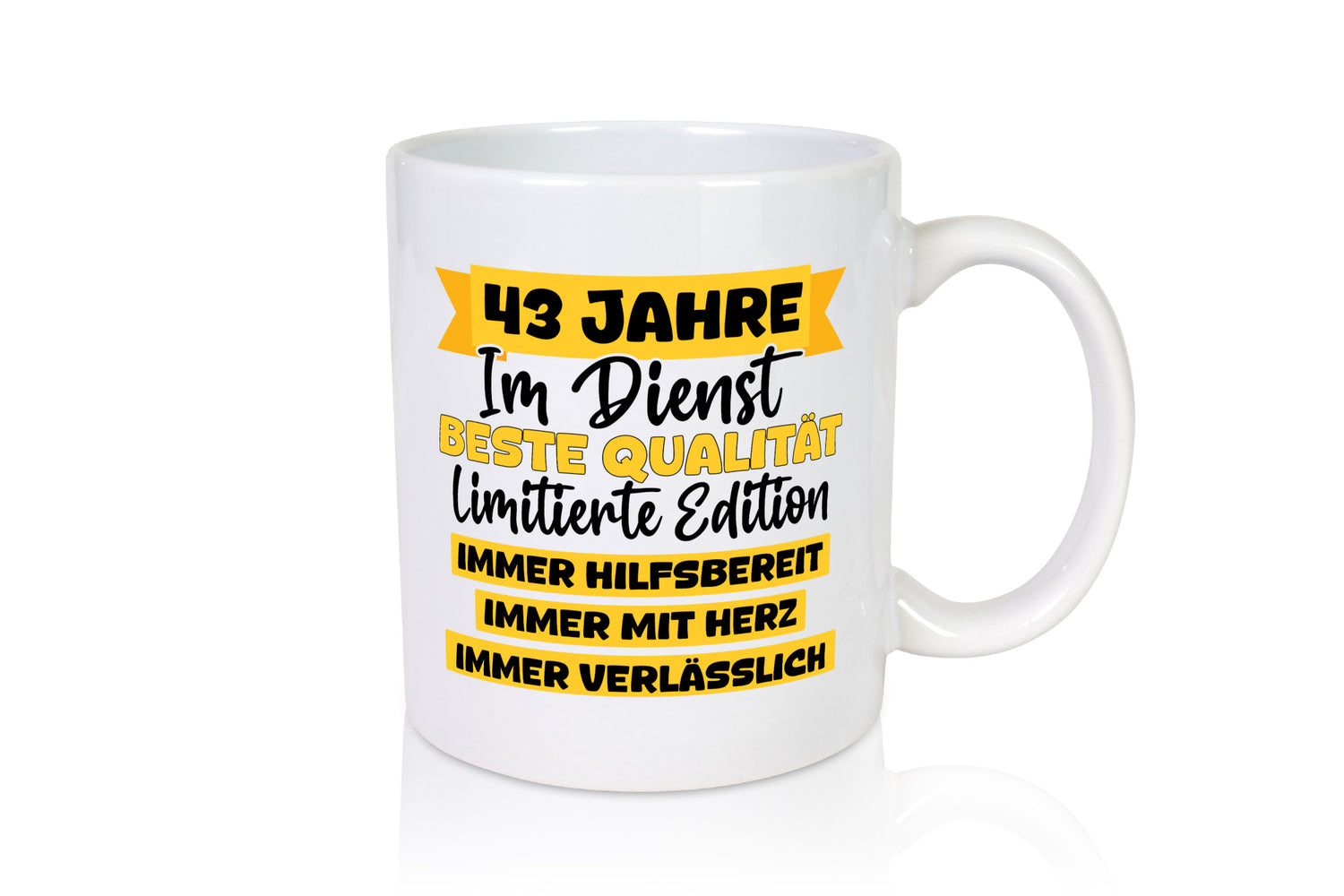 43 Jahre im Dienst | Jubiläum Arbeit v8 lustig Kollegen Büro Geschenk Tasse