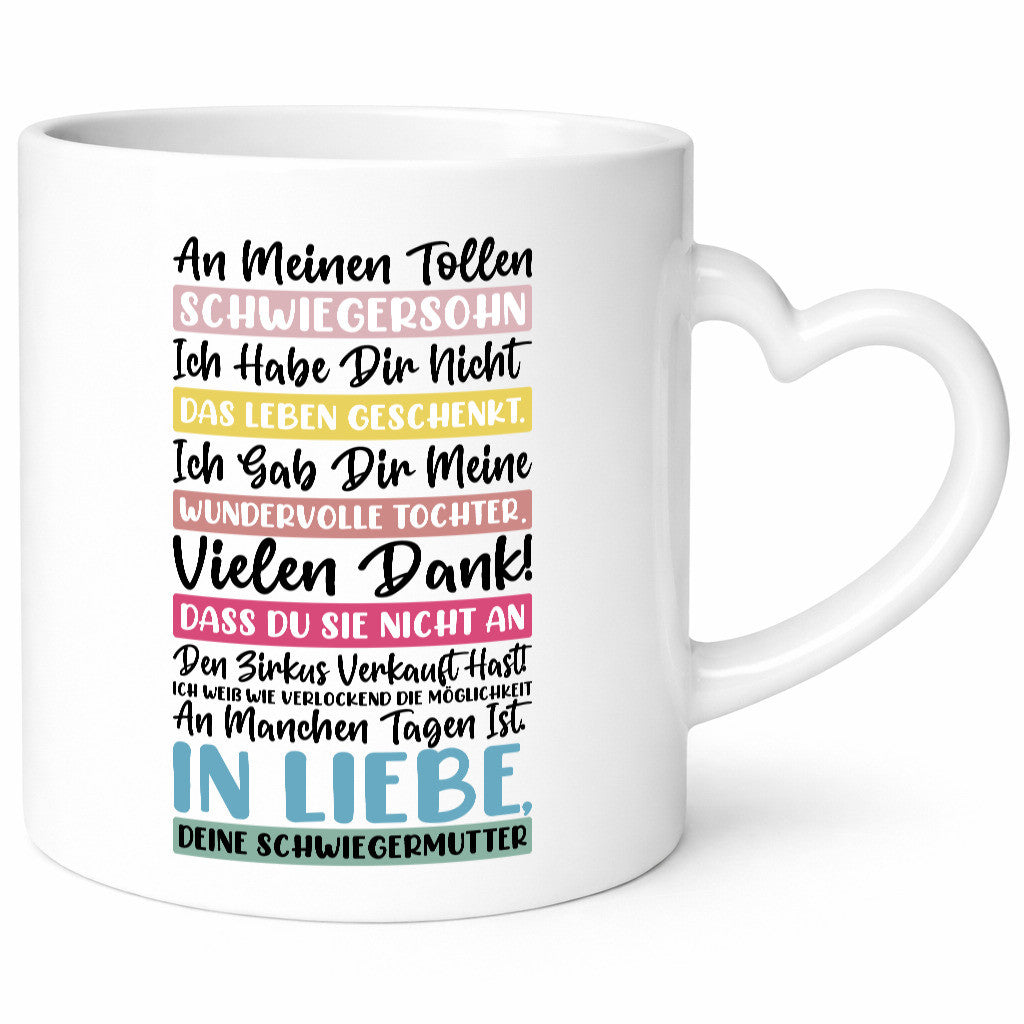 An meinen tollen Schwiegersohn vl10 Humor Familie Geschenkidee Tasse