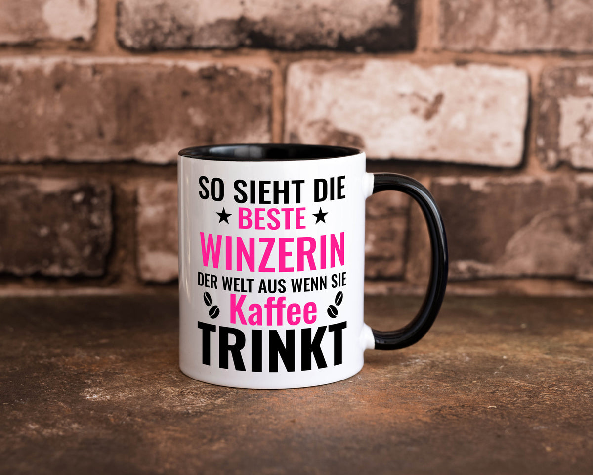Kaffee trinkt: Winzerin | Weinbauer Wein lustig Humor Geschenkidee Geschenk Tasse