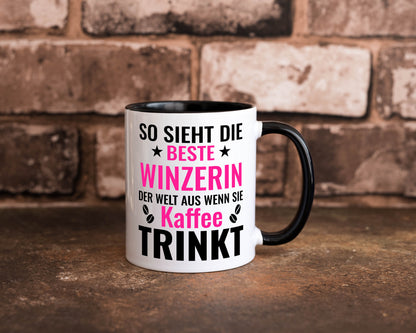 Kaffee trinkt: Winzerin | Weinbauer Wein lustig Humor Geschenkidee Geschenk Tasse
