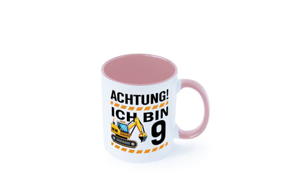 9 Geburtstag Ich bin | Bagger Junge lustiger Spruch Geschenk Geschenkidee Tasse