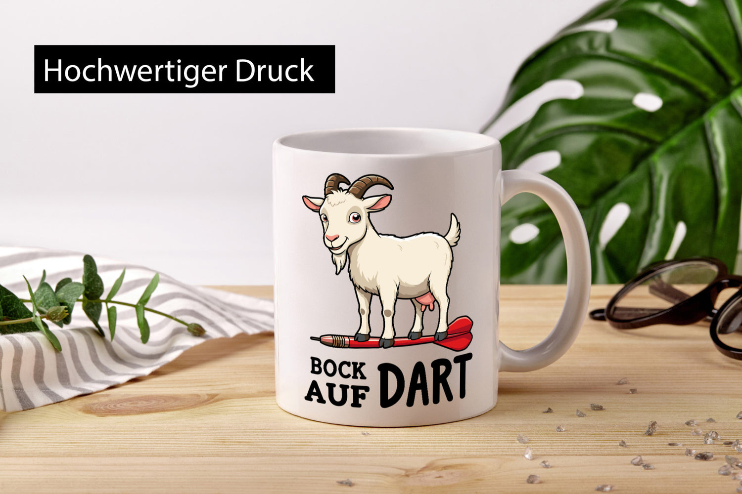 Bock auf Dart | Dartspieler Dartpfeil Ziegenbock v2 Geschenkidee Humor Tasse