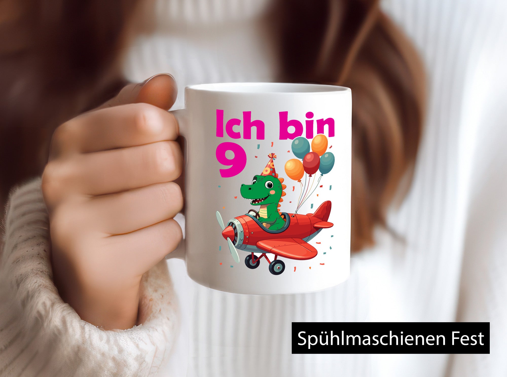 9. Geburtstag | 9 Jahre Drache Flugzeug Geschenkidee Humor Tasse