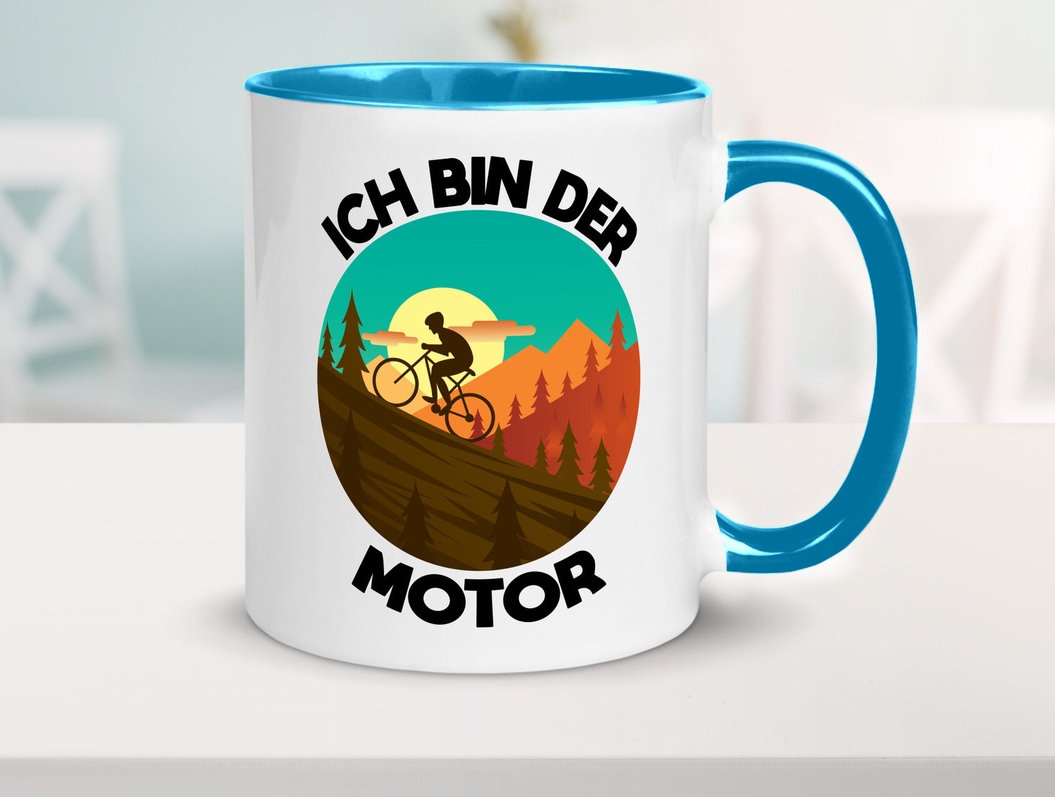 Ich bin der Motor | Mountainbiking Fahrrad Berge Geschenkidee Humor Tasse