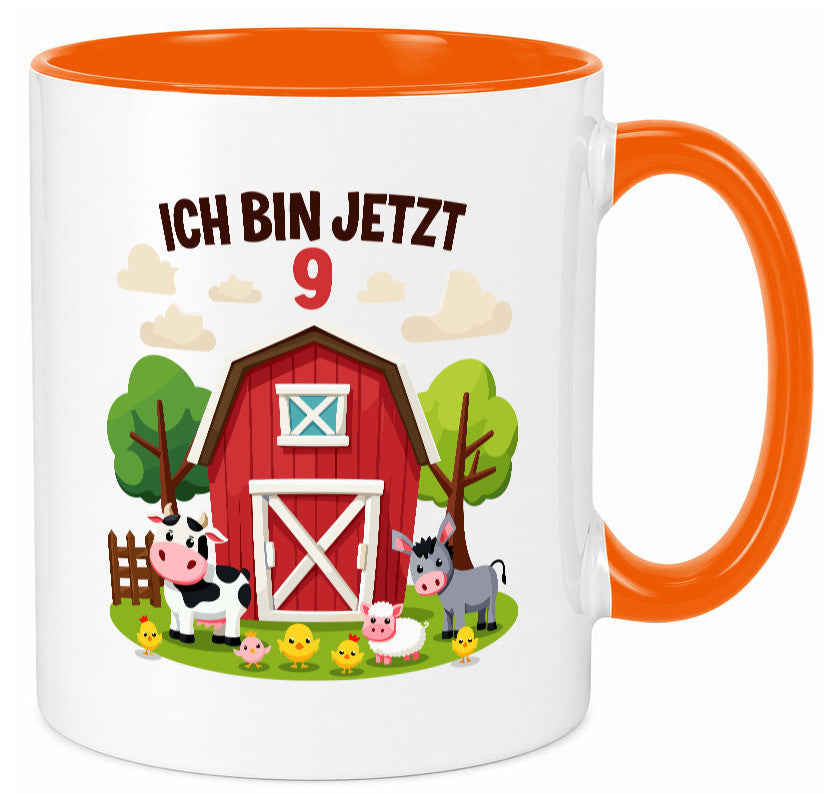 9. Geburtstag | 8 Jahre Bauernhof und Tiere Humor Geschenkidee Tasse