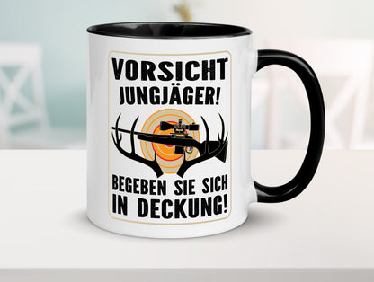 Votsicht Jungjäger | In Deckung Neuling beim Jagen lustig Humor Geschenkidee Tasse