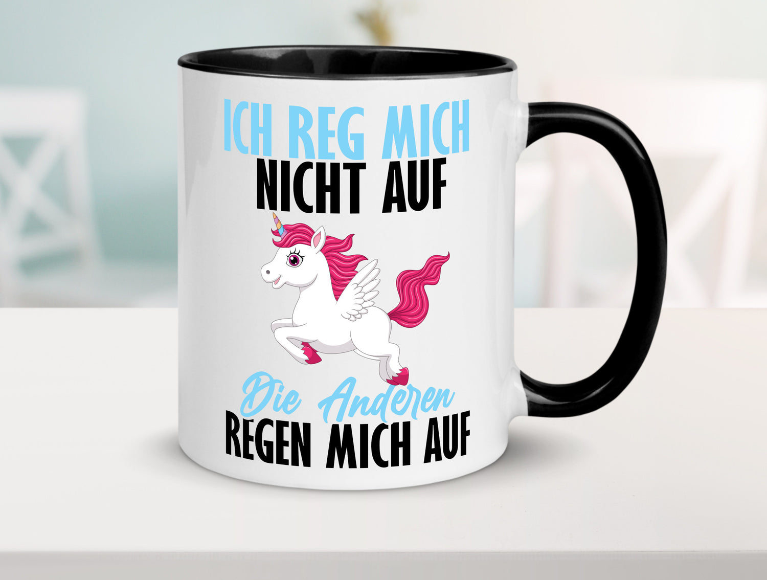 Ich reg mich nicht auf lustiger Spruch Geschenk Humor Geschenkidee Tasse