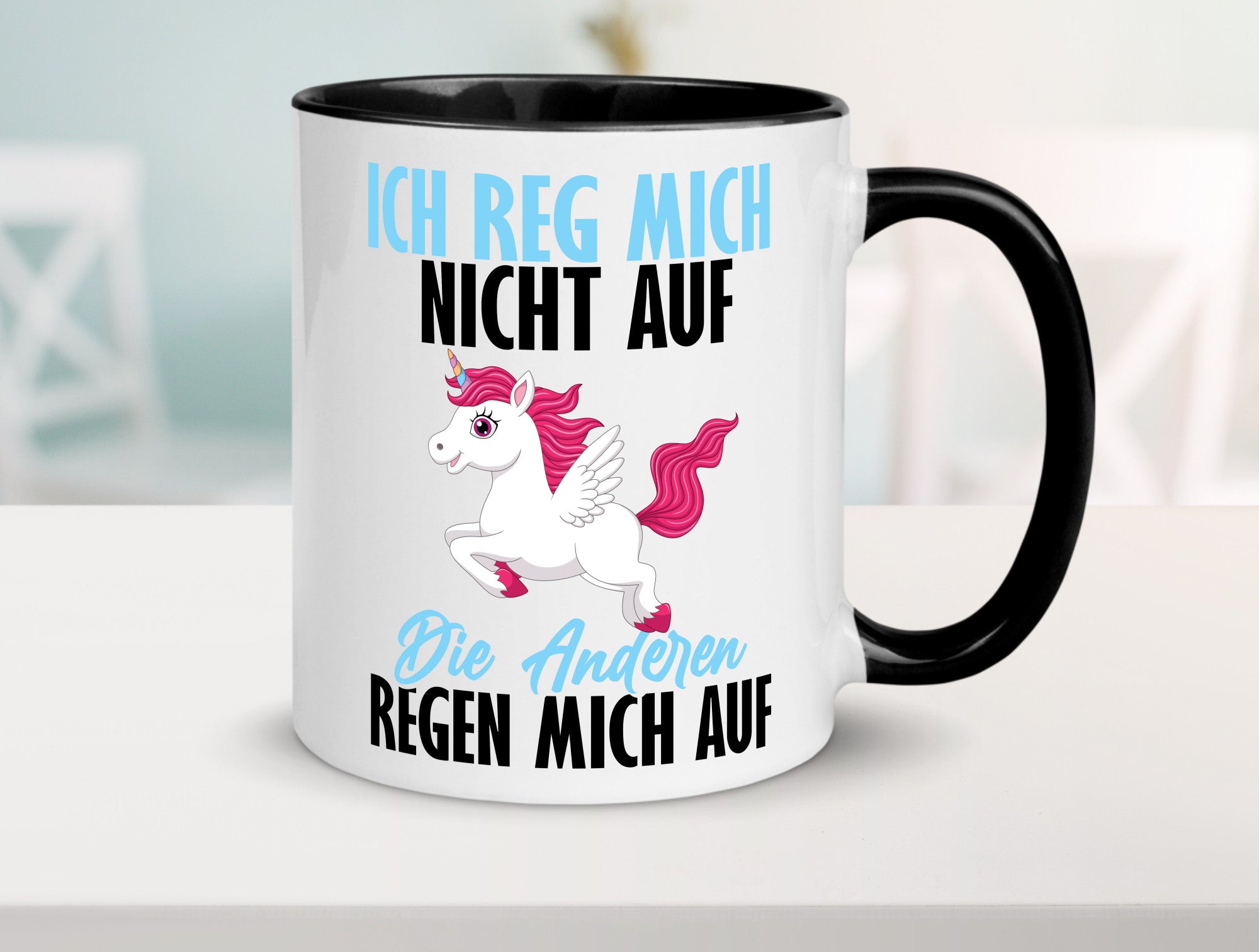 Ich reg mich nicht auf lustiger Spruch Geschenk Humor Geschenkidee Tasse