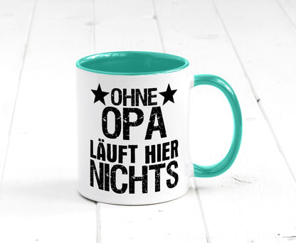Ohne Opa läuft hier nichts | Sterne Geschenkidee Familie Humor Tasse