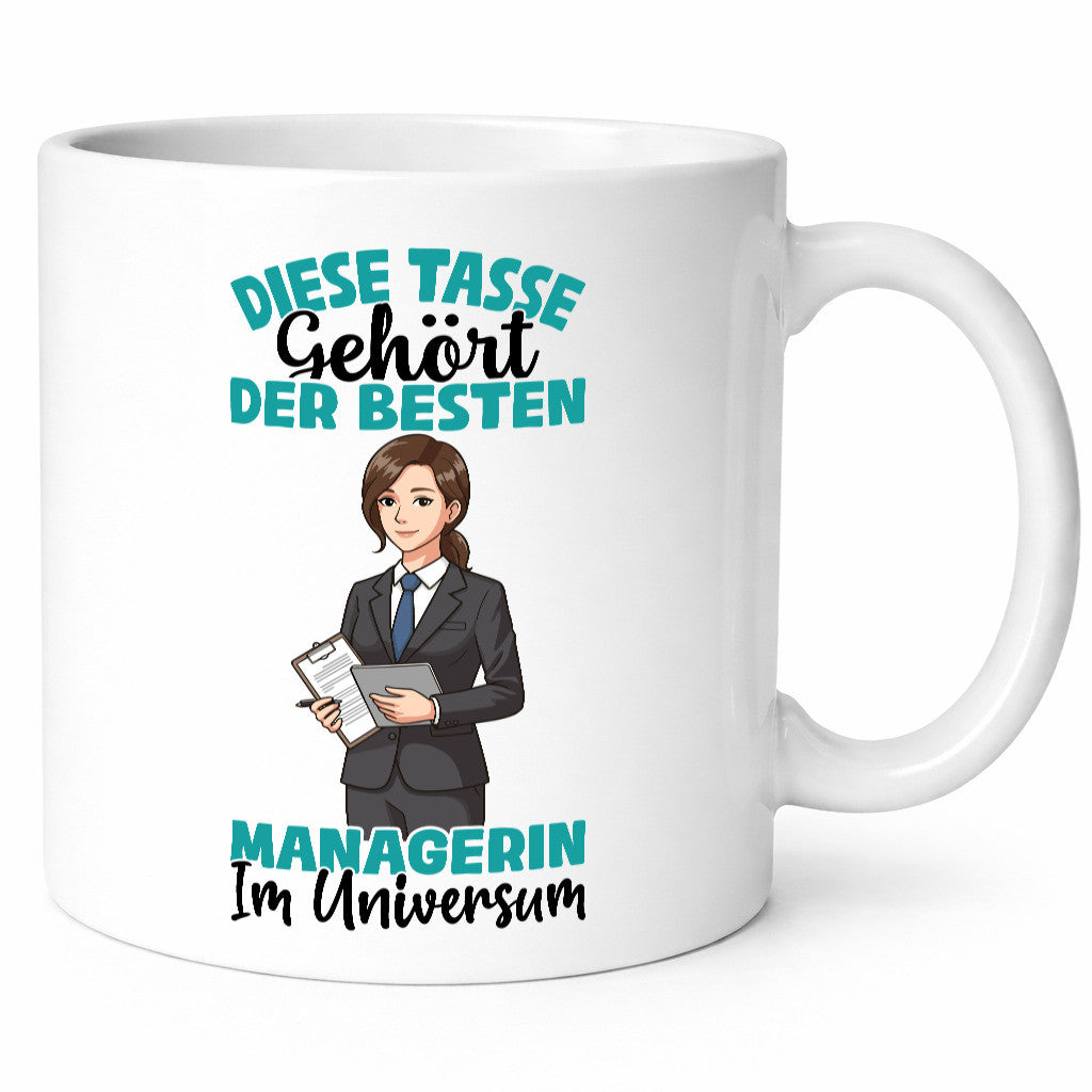 Im Universum: Managerin | Management Geschenkidee Humor Tasse