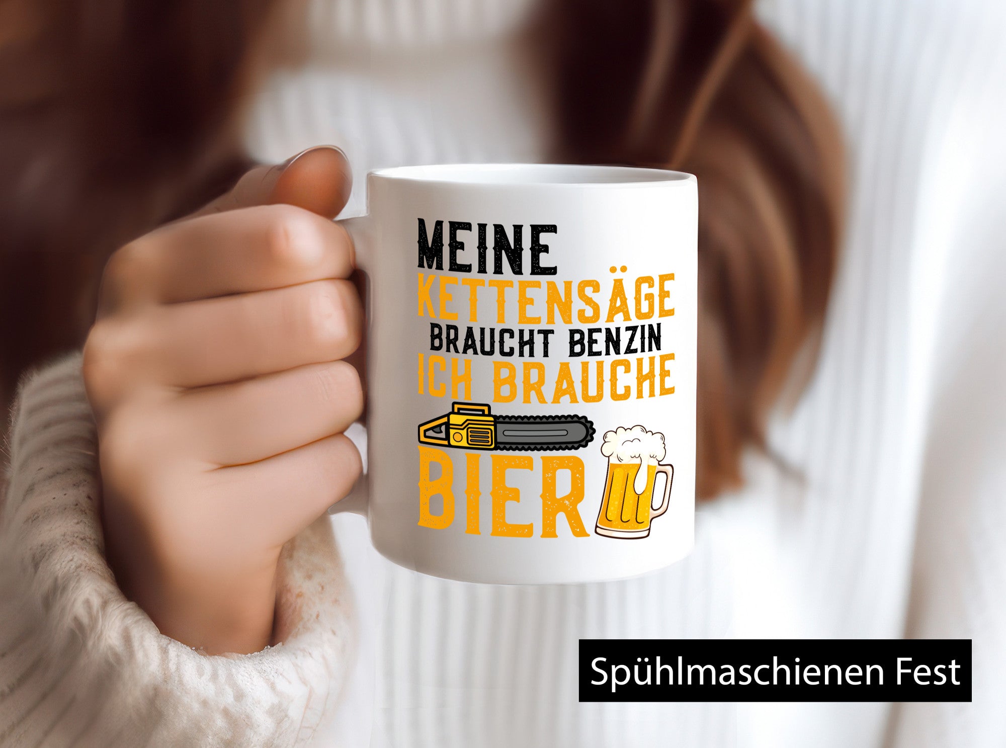 Ich brauche Bier | Motorsäge Wälder Mitarbeiter Chef lustig Arbeit Kollegen