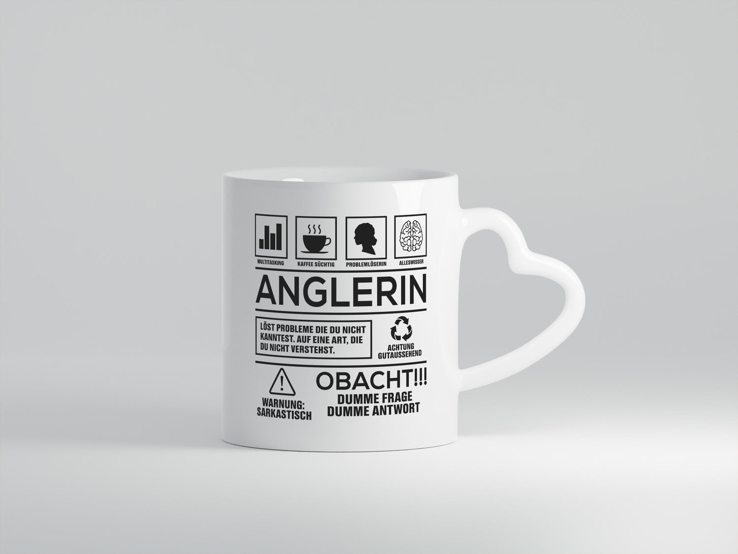 Achtung Probleme Anglerin | Angeln Fischerin Geschenkidee Humor Tasse