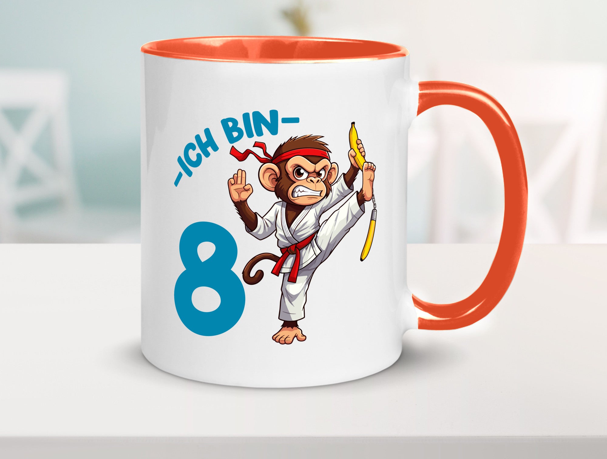 Ich bin 8 | 8. Geburtstag Karate Kampfsport Affe lustiger Spruch Geschenk