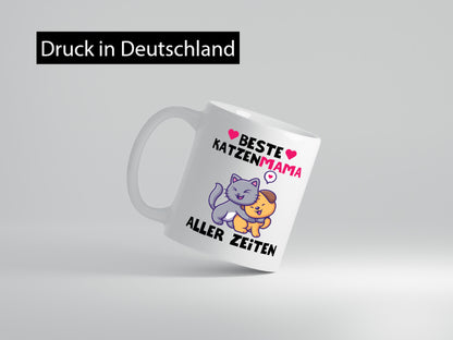Beste Katzenmama | Katzenbaby Herz lustig Familie Geschenkidee Geschenk Tasse