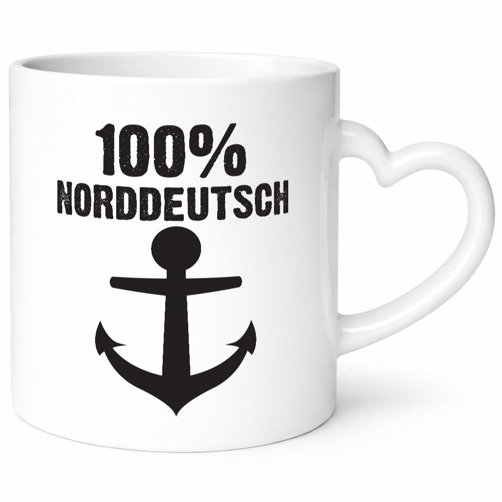 100% Norddeutsch | Norddeutscher Tasse Nordlicht Geschenk Humor Geschenkidee