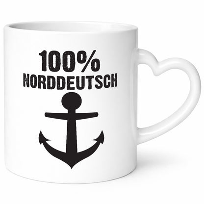 100% Norddeutsch | Norddeutscher Tasse Nordlicht Geschenk Humor Geschenkidee