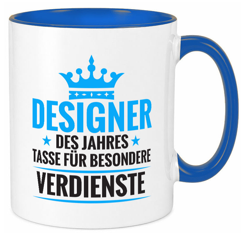 Besonderer Verdienst: Designer Beruf | Mode Geschenkidee Arbeit Kollegen Büro Tasse