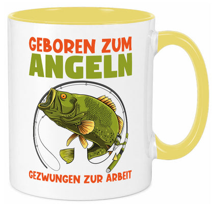 Geboren zum Angeln | Angler Tasse Fischer Spruch Humor Geschenkidee