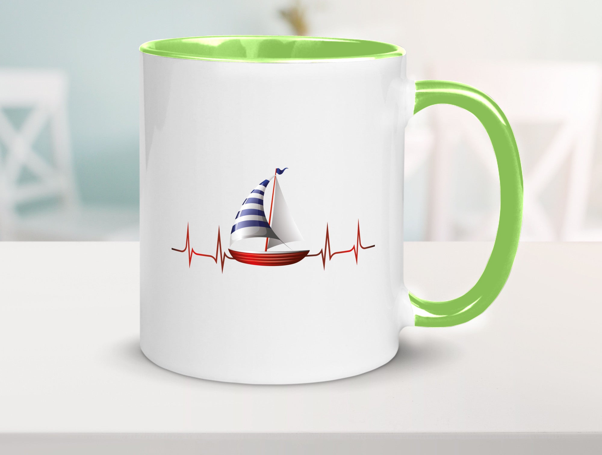Segelboot Herzschlag | Segler segeln Boot Kapitän Geschenk Humor Geschenkidee