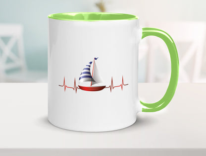 Segelboot Herzschlag | Segler segeln Boot Kapitän Geschenk Humor Geschenkidee