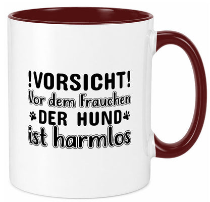 Vorsicht vor dem Frauchen | Hundebesitzerin Pfoten Geschenkidee Tierliebhaber Tasse