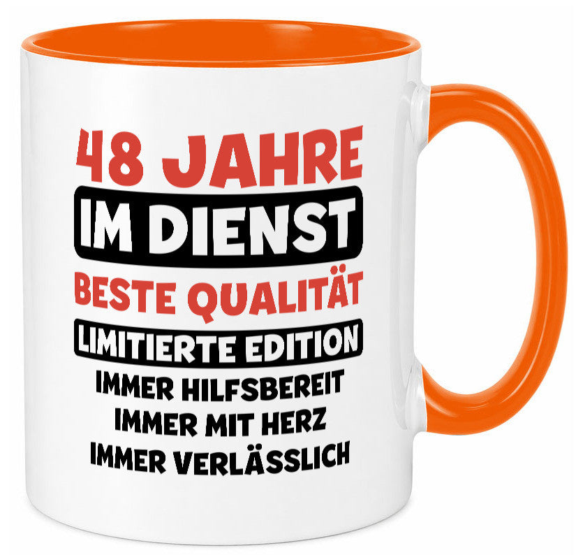 48 Jahre im Dienst | Jubiläum Arbeit v3 Humor Kollegen Büro Geschenkidee Tasse