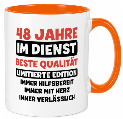 48 Jahre im Dienst | Jubiläum Arbeit v3 Humor Kollegen Büro Geschenkidee Tasse
