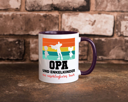 Opa und Enkelkinder ein unschlagbares Team Geschenkidee Familie Humor Tasse