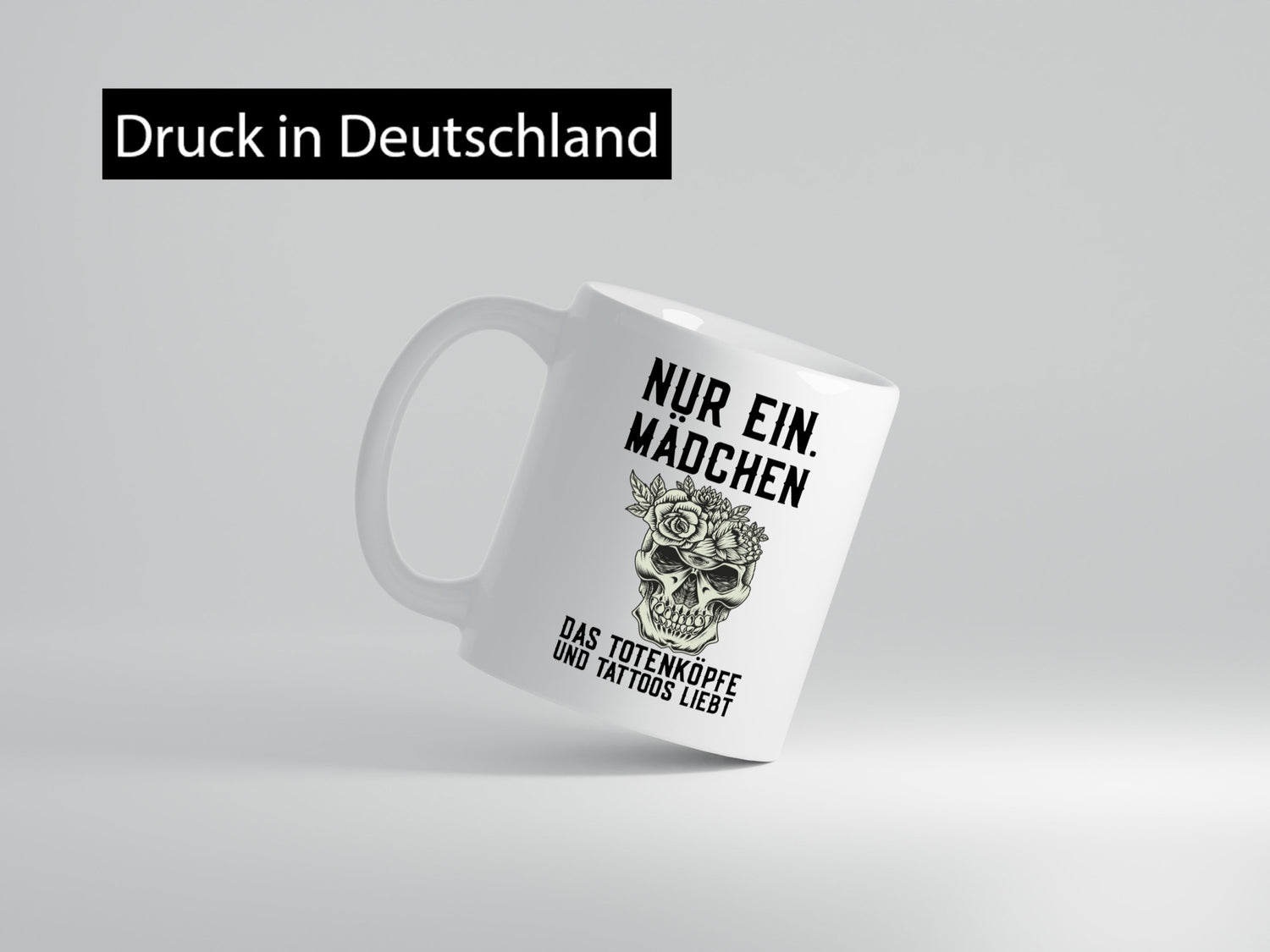Mädchen |Tattoos und Totenköpfe | Tätowieren Rockabilly Humor Geschenkidee Tasse