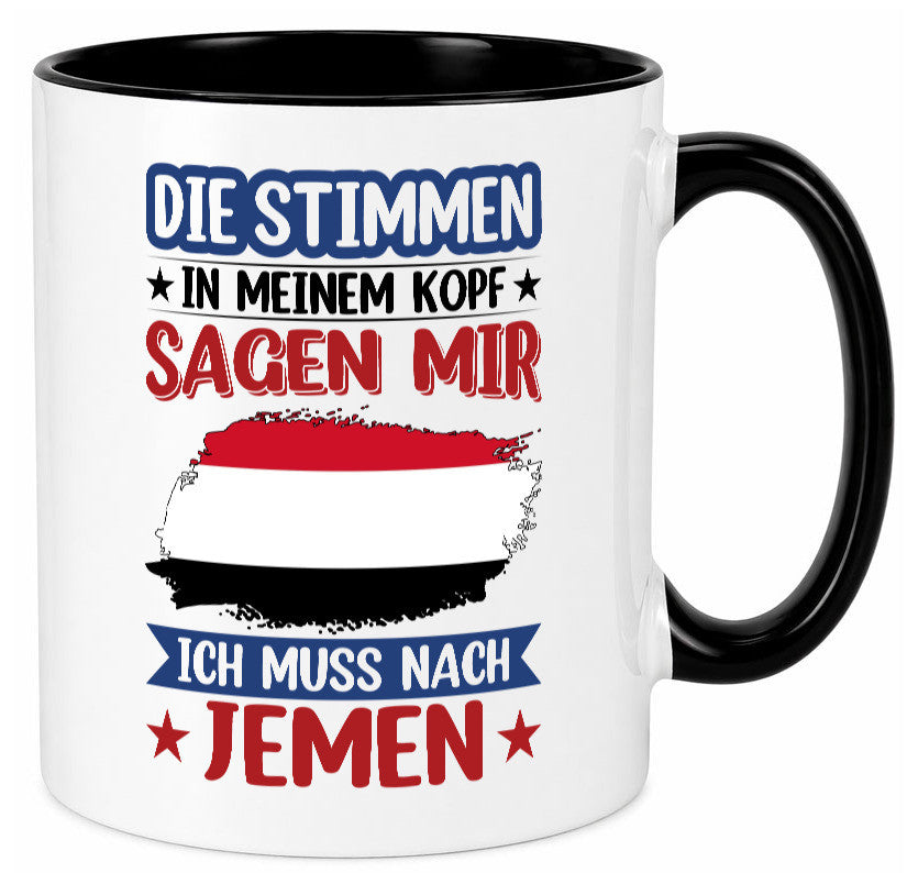 Jemen | Urlaub Stimmen in meinem Kopf Traumland Geschenk Humor Geschenkidee Tasse