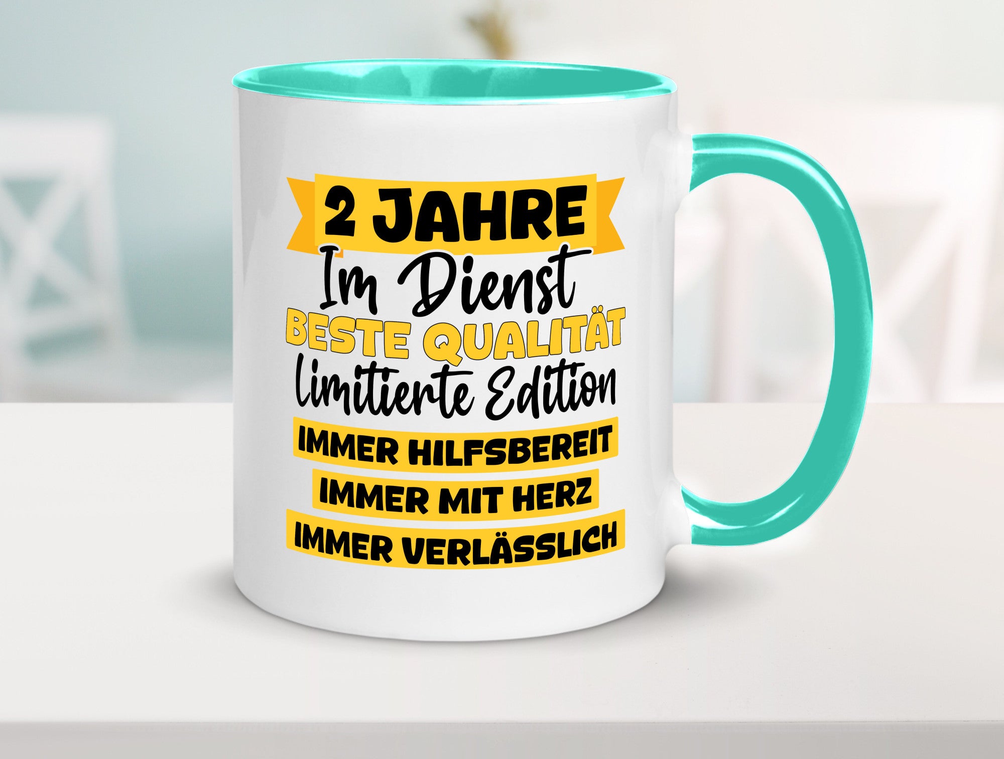 2 Jahre im Dienst | Jubiläum Arbeit v8 lustiger Spruch Geschenk Kollegen Büro