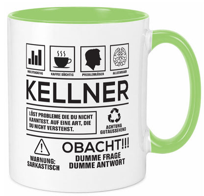 Achtung Probleme Kellner | kellnern Bedienung lustiger Spruch Geschenk Humor