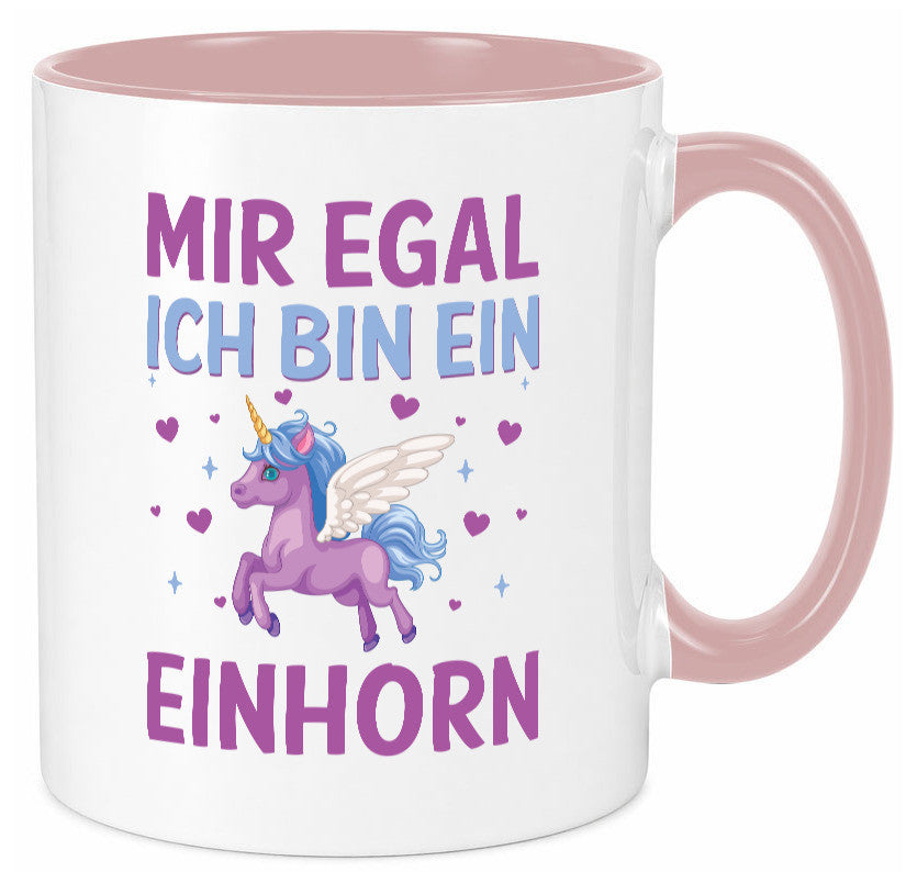 Mir egal, ich bin ein Einhorn| Herzen Geschenkidee Humor Tasse